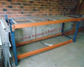 3 sections pallet racking w/ 2 shelves,