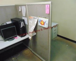 2 office cubicals w/ file drawers,