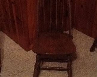 Solid wood chair, Early American.