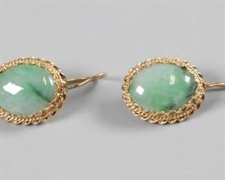 pair of Chinese jadeite earrings