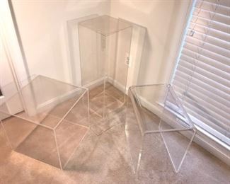 Lucite tables stands