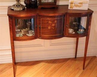 Inlaid mahogany display cabinet