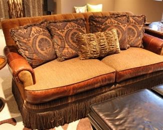 Leather & upholstered sofa