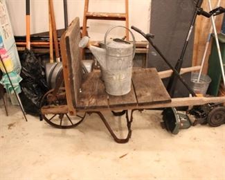 Vintage masons wood wheelbarrow