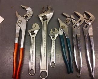 Assorted Pliers and Crescent Wrenches