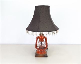 Vintage Electrified Oil Lamp and Shade
