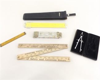 Lot of Collectible Wood Rulers etc.

