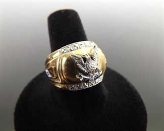 10k Yellow Gold Fraternal Order of Eagles Ring Size 9.5
