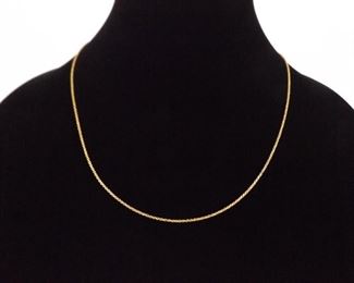 18k Yellow Gold Rope Necklace
