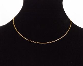 14k Yellow Gold Figaro Link Necklace
