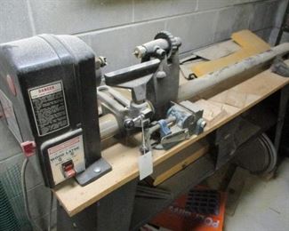 Central Machine Wood lathe with cutters and extras Model 787