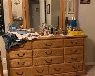 Oak dresser with mirror