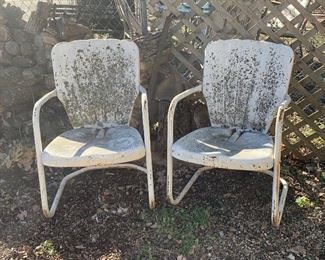 Vintage outdoor metal chairs