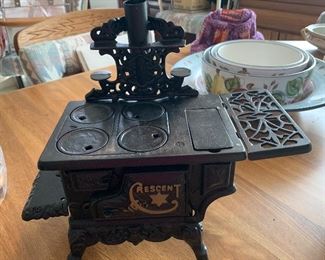 Cresent Moon Advertising Cast Iron Toy Stove