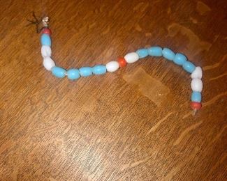 Blue, White, and Orange Native American Trade Beads