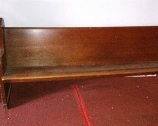 Long Brown Church Pew bench about 8 feet long about 11 to choose from.