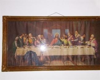 older vintage Last Supper Lithograph in 1920's or 1930's period frame.