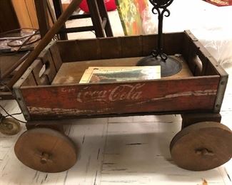 Coca Cola wood cart