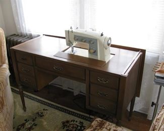 Two Cabinet Sewing Machines - Plus One Portable Machine