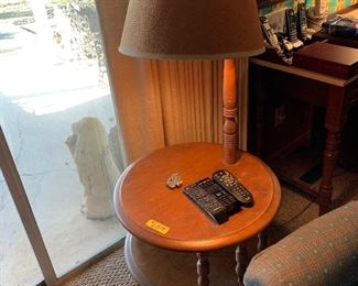 Table with attached lamp