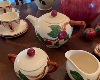 Franciscan Apple teapot, creamer and sugar bowl