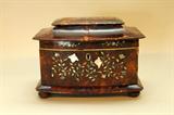 Tortoise Tea Caddy with M.O.P. inlay