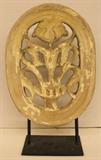 Oval Sandstone Window on Metal Stand
