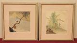 Pair of Japanese Watercolors