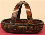 Woven Basket with Oriental Decoration