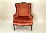 Wingback chair with Pink Upholstery