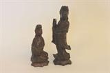 Pair of Boxwood Carved Antique Quan Yin