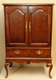 Queen Anne Style Two Door Entertainment Cabinet in Cherry