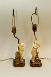 Pair of Figural Base Lamps with Mythological Theme