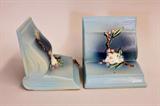 Pair of Blue Roseville Bookends (as is)