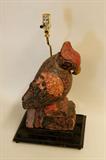 Carved and Painted Bird Lamp