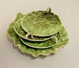 Set of Four Royal Bayreuth Cabbage Leaf Plates