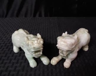 2 Stone feng shui mythical creature figurines