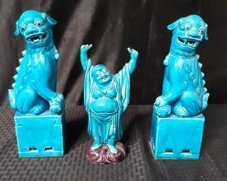 Bright blue Asian decor