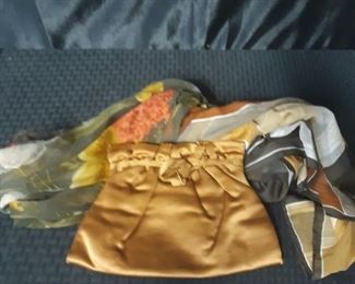 Vintage Italian purse and scarves