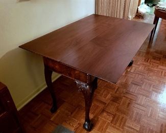 #2 - Antique Claw Foot Flip Top Console / Dining Table