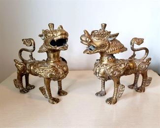 #25 - Pair of Brass Foo Dogs