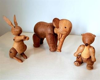 #48 - 1950's Kay Bojensen Denmark Wood Animals - Lot of 3