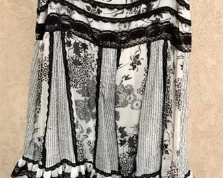 Black and White ruffled Skirt