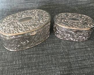 Set of Silver trinket boxes