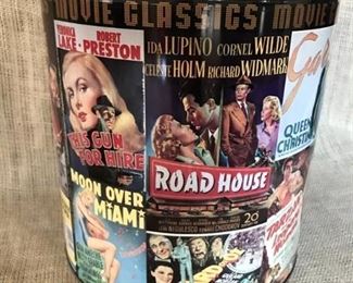 Popcorn Tin with images of all old movies