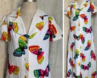 1970s Butterfly Lounging Frock