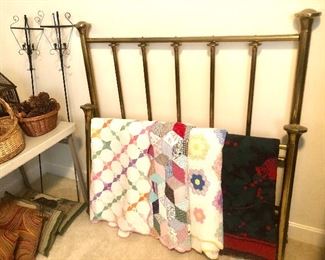 Brass Bed and Quilts