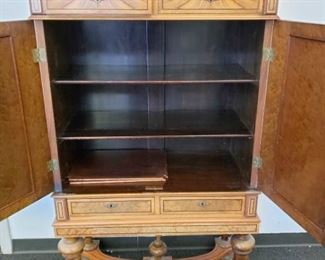 burled dining room cabinet