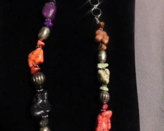 Dyed turqois nugget necklace 