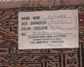 Pakistan Silk hand Knoted rug 3.1 x 5.2